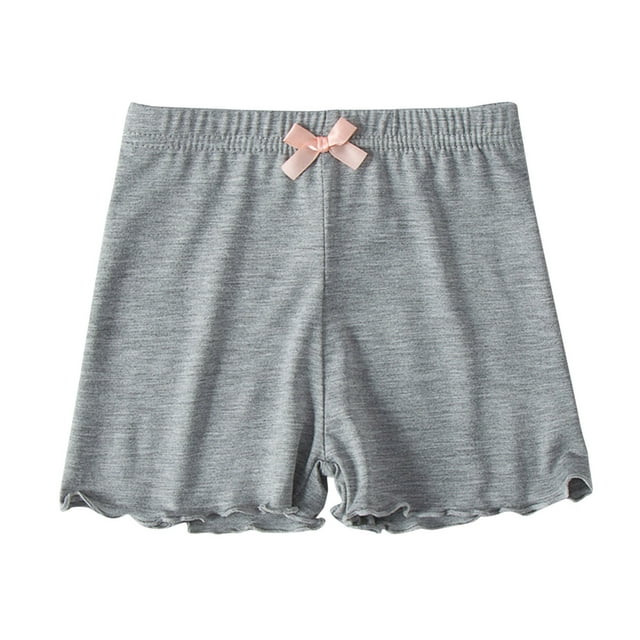 Plebaso Girls Pants Elastic Waist Bow Casual Solid Color Pajama Shorts Baby Clothes