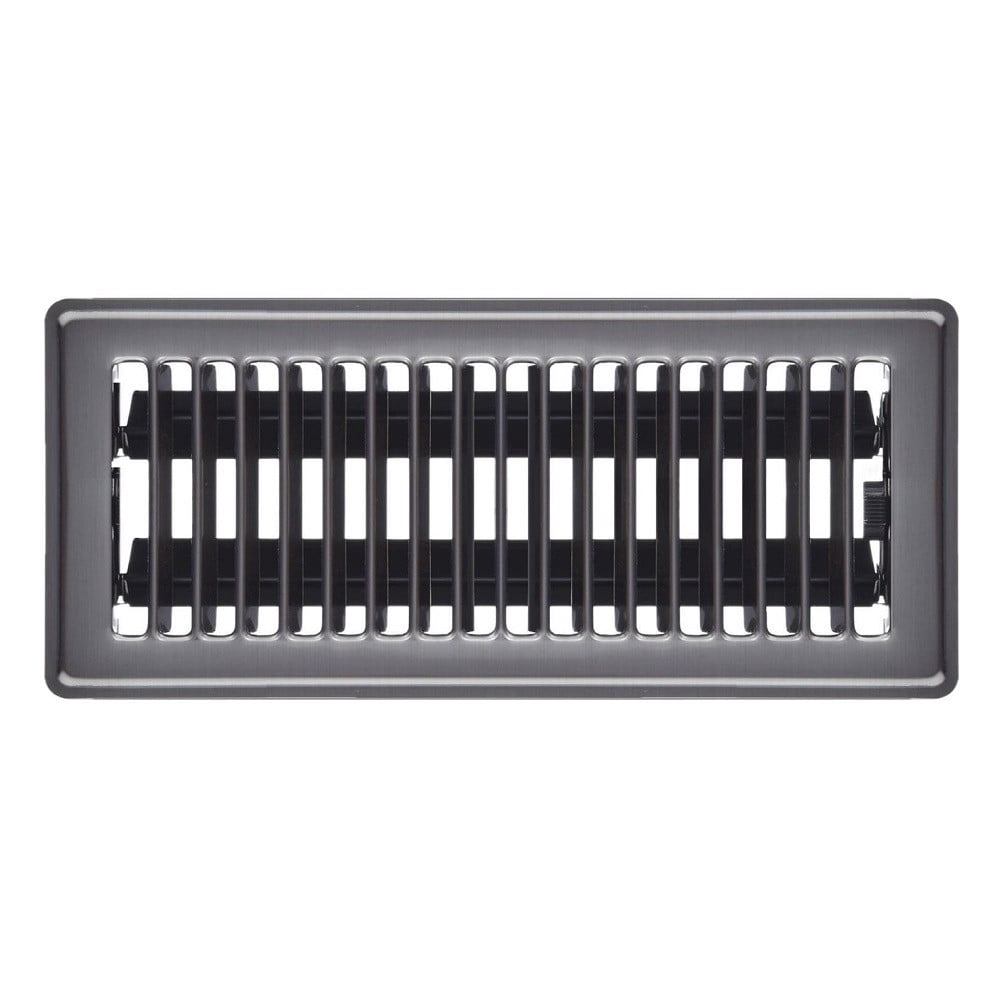 Imperial RG1997 Louvered Pewter Steel Floor Register 4inch x 12inch