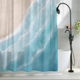 thumbnail image 2 of Summer Blue Beach Wave Shower Curtain, Coastal Nautical Watercolor Gradient Ocean Waterproof Shower Curtain Set with 12 Hooks Lightweight Bath Curtains Fabric Bathroom Decor 72x72 Inches, 2 of 9