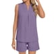 thumbnail image 4 of Camiseta de Manga Corta con Cuello en V para Mujeres con Pantalones Cortos de Bolsillo, Pantalones Casuales Y el Conjunto Superior para las Mujeres, 4 of 5