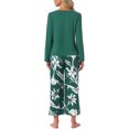 thumbnail image 3 of INSPIRE CHIC Women's Lounge Set Floral Capri Long Sleeve Shirt Soft Strechy Pajama Sets 2 Piece Loungewear L Green, 3 of 6
