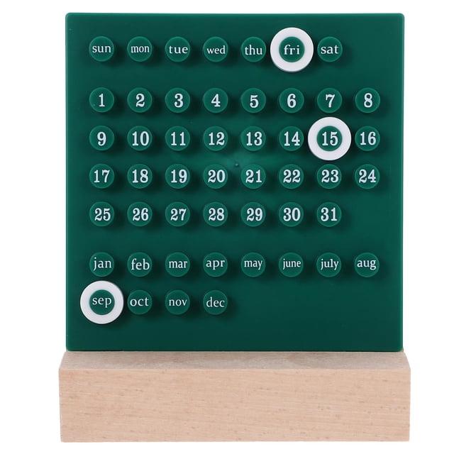 KONTONTY Cute Office Calendar Perpetual Date Calendar Green Date Recording 1Pack
