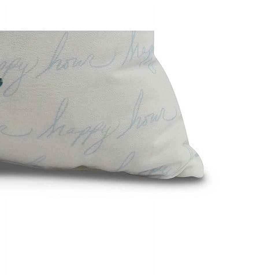Simply Daisy, 26 x 26 inch, Margarita Text Fade Happy Hour Geometric Print Pillow, Pale Blue