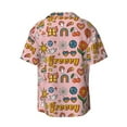 thumbnail image 2 of Disketp Men's Hawaiian Retro 70s Hippie Print Shirts Button Down Holiday Beach Shirts-Small, 2 of 7