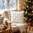 thumbnail image 6 of Yeciiwht Christmas Pillow Covers 18x18in，Knitted Bow Pillow Cases Decorative Throw Pillow Covers with Heart Accents for Home Christmas Decor 4 Colors, 6 of 7