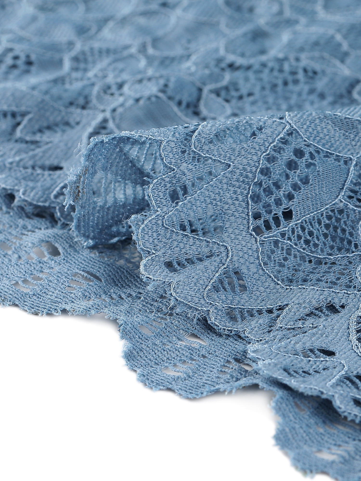 DARING DIVA Leisure Allover Floral Lace Crop Shrug Cardigan S Grey Blue