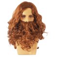 thumbnail image 1 of Xiao Hua Peluca y barba de mago, cabello corto y rizado, para cosplay, disfraz de Jesús, peluca de Halloween para hombre, obras escolares, color marrón, 1 of 2