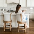thumbnail image 3 of Maven Lane Pullman Wooden Swivel Kitchen Stool, Weathered Oak, Set of 2, 3 of 6