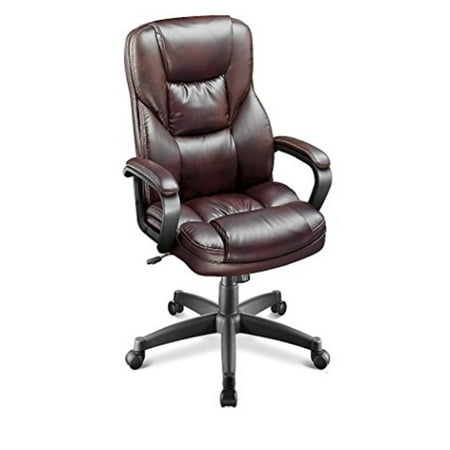 Realspace Fosner Bonded Leather High-Back Chair, Cabernet - Walmart.com