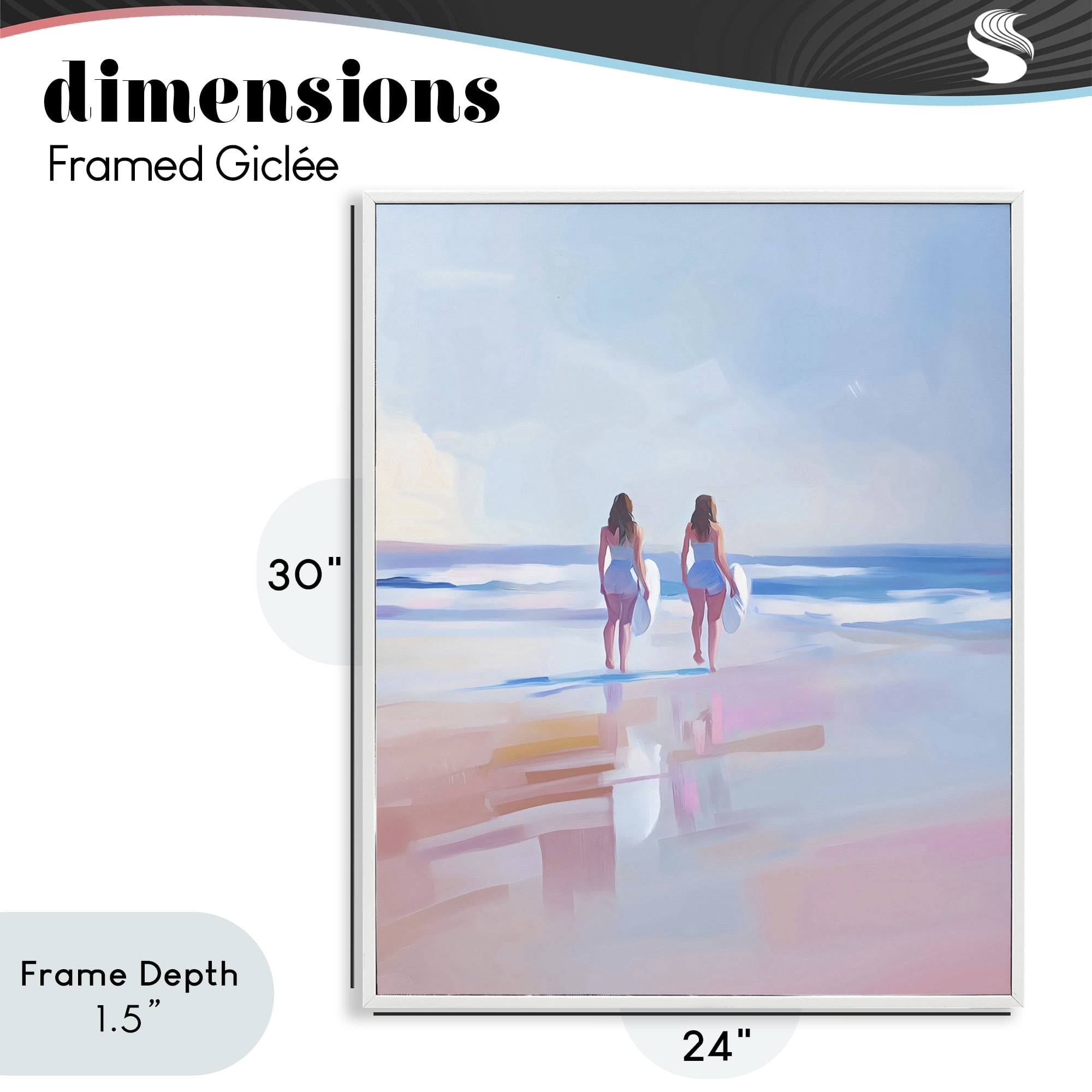 Stupell Industries Heading To Surf at Dawn White Framed Giclee Art, design by The Prints Vibe