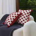 thumbnail image 4 of Fundas de cojín decorativo de color rojo Funda de almohada de cabecera Tres cojines de sofá para salón Funda de cojín de color rojo, 4 of 5