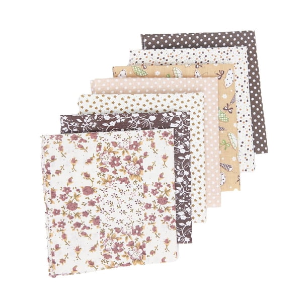 Naiovety 7 piezas de acolchado cuadrado hecho a mano, paquete de telas mixtas, manualidades, suministros para el hogar, tela con estampado Artesanía Color café/50*50cm