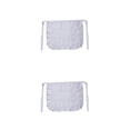 thumbnail image 4 of Yuarrent Delantal Color sólido Traje de sirvienta moderna Camarera Medio delantal Cintura Babero Blanco 2Conjunto, 4 of 6