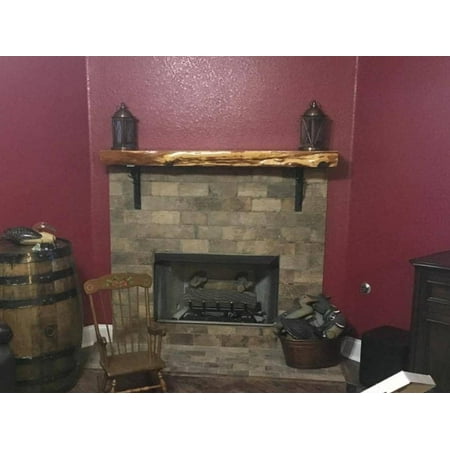 

7 Floating Fireplace Mantel w/ Live Edge