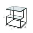 thumbnail image 2 of Elena End Table with 2-Tier Design- Glass Top and Shelf- Black Metal, 2 of 8