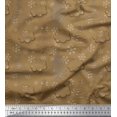 thumbnail image 1 of Soimoi Brown Cotton Voile Fabric Snowflake & Tree Christmas Printed Craft Fabric by the Yard 42 Inch Wide, 1 of 3