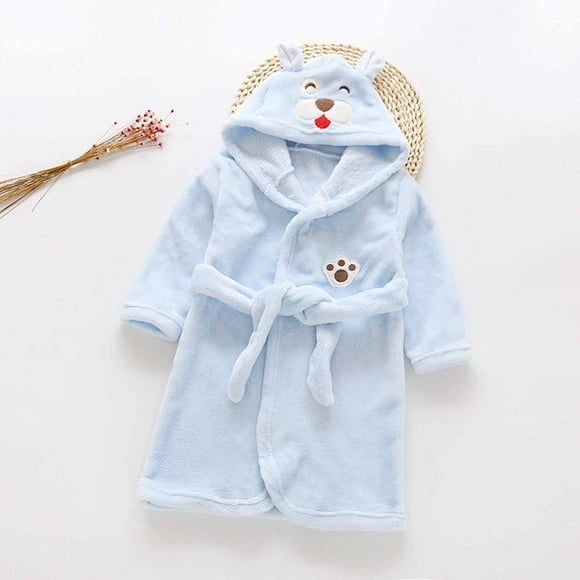 COM1950s Toddler Girl Gifts, Robes for Girls, Boys Girls Robe Kids Flannel Hooded Bathrobe Sleepwear Toddler Robes with Belt, Gifts for Toddler Girls, Gifts for Toddler Boys, Kids Robes for Girls