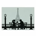 thumbnail image 1 of Romantic Cutting Board, Couple Having a Romantic Dinner in Front of the Eiffel Tower Capital of Love, Decorative Tempered Glass Cutting and Serving Board, Small Size, Black White, by Ambesonne, 1 of 1