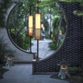 thumbnail image 1 of BESTYASH 1Pcs Grey Resin Court Lantern Shape with Solar Post Light for Rock Garden Decorations, 1 of 6
