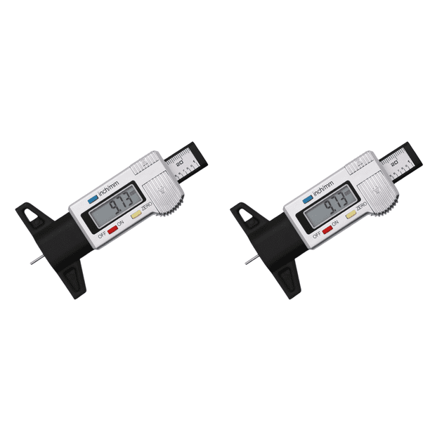 Comprobador Banda Rodadura Medidor Espesor 25 Mm Detección Desgaste Neumáticos Automóviles (Plata)