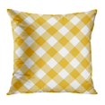 thumbnail image 1 of BOSDECO Yellow Picnic Plaid Orange Pattern Breakfast Check Abstract Basket PillowCase Pillow Cover 20x20 inch, 1 of 1