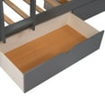 thumbnail image 6 of URTR Twin Size Triple Bunk Bed with 2 Drawers and 2 Ladders, L-Shaped Wood Twin Over Twin Bunk Bed with a Loft Bed Attached for Bedroom, Gray, 6 of 9