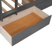 Euroco Wood Bunk Bed Storage, Twin-Over-Twin-Over-Twin for Bedroom, Gray
