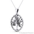 thumbnail image 1 of Tree-of-Life / Etz Chaim Kabbalah 36x23mm (1.4x0.9in) Pendant & Chain Necklace in Oxidized .925 Sterling Silver, 1 of 1