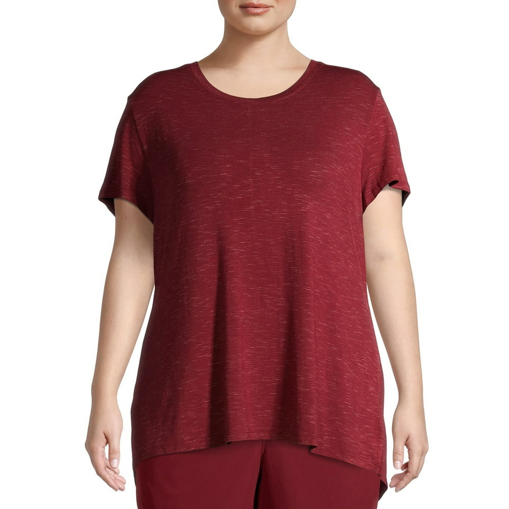 Avia - Avia Women's Plus Size Short Sleeve Commuter T-Shirt - Walmart ...