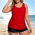 thumbnail image 4 of 3 Piece Tankini Swimsuits for Women Swim Tank Top Fashion Stripe Bra Summer Athletic Bathing Suits with Shorts Beach Vacation Swimwear, 4 of 5