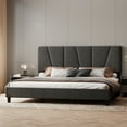 thumbnail image 4 of Bed Frame with Adjustable Headboard, Platform Bed Frame with Linen Upholstered, Wooden Slats Support, Noise Free, No Box Spring Needed, 4 of 5