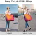 thumbnail image 5 of 22 Inch Oversized Travel Bag Lightweight Canvas Weekender Duffel with Multi Pockets, Aurora Print, 5 of 5