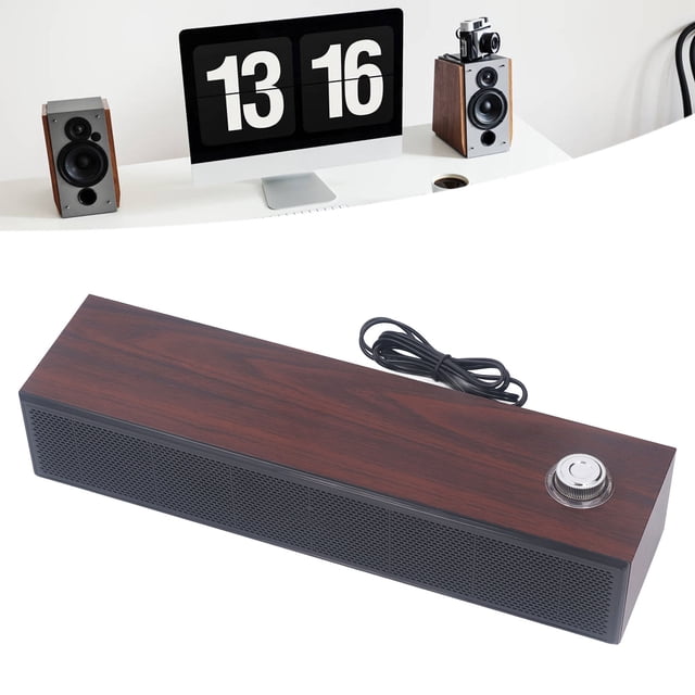 Altavoz de Escritorio, Fácil de Controlar La Computera de Escritorio, La Barra de Sonido de Madera, Bajo Ruido para Monitor