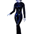 thumbnail image 1 of Ropa de muñeca Bewildely traje de manga larga mono de piel sintética con cremallera para 12 modelos negro, 1 of 6