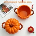 thumbnail image 5 of Dutch Oven Pot with Lid, Pumpkin Pottery Dessert Saucepan, Mini Baking Dish Cute Pumpkin Bowl, Covered Dutch Oven Ceramic Stockpot, Pumpkin-Shaped Casserole, 5 of 8