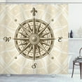 thumbnail image 1 of Ambesonne Compass Shower Curtain, Sun Motifs Sepia, 69"Wx75"L, Olive Green Beige, 1 of 3