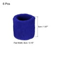 thumbnail image 2 of Uxcell 8x5cm Sport Wrist Bands Terry Absorbent Athletic Sweatband, Dark Blue 6 Pack, 2 of 6