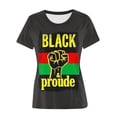 thumbnail image 4 of Penkiiy Black History Month Shirts for Women Women's Black Month Printed Round Neck Short Sleeve T-shirt Top S Multicolor, 4 of 5