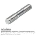 thumbnail image 4 of Unique Bargains 304 Tige de Poussée en Acier Inoxydable Tige Filetée à Double Extrémité pour les Modèles DIY RC M8x45mm, Pack de 26, 4 of 6