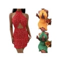 thumbnail image 6 of Qiylii Women Close-fitting Backless Dress, Halter Neck Hight Waist MIni Skirt, 6 of 6