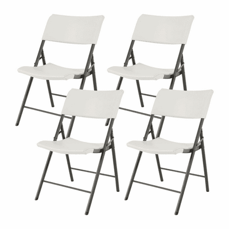 Lifetime Light Commercial Contemporary Plastic Folding Chair Almond 4 Pack