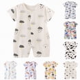 thumbnail image 4 of kpoplk Newborn Baby Boy Girl Summer Romper Short Sleeve Cotton Embroidery Jumpsuit Breathable Soft Baby Onesie 3-18 Months Size 18-24 Months,Orange, 4 of 4