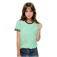 thumbnail image 6 of CYRBOKO Toddler Giris T-Shirts, Casual Crewneck Loose Summer Short Sleeved Top Mint Green Size 3-4 T, 6 of 9
