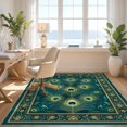 thumbnail image 3 of Design&I 5'x7' Ultra Soft Area Rug, Camper Interlocking Teal Border Bathroom Accessories Turquoise None Fluffy Washable Non Shedding for Bedroom Living Room Home Office, 3 of 7