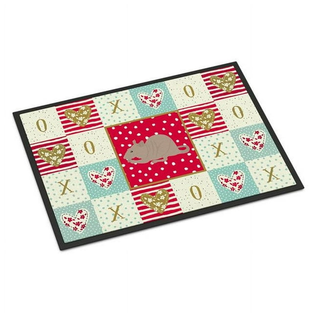 Carolines Treasures CK5460JMAT Tapis Intérieur Ou Extérieur 24 x 36 Po. Fuzz Rat Love
