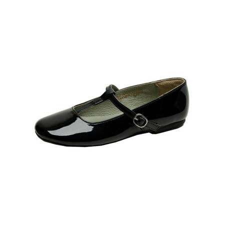 Patent Buckle - Pazitos Girls Patent Black T-Strap Buckle Casual Shoes