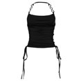 thumbnail image 1 of Black M Sexy Backless Halterneck Slim Adjustable Short Navel-baring Vest, 1 of 8