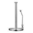 thumbnail image 1 of Stainless Steel Paper Towel Holder Standing Paper Towel Organizer Roll Dispenser Spring Loaded Paper Towel Holder for Kitchen Countertop Home Dining Table Silver, 1 of 7