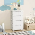 thumbnail image 2 of Costway 2 PCS 5-Drawer Plastic Rolling Storage Cart with 4 Universal Wheels Dresser Cabinet, 2 of 9