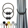 thumbnail image 1 of Cortinas magnéticas Hion Black, 2 unidades, para decoración del hogar, 1 of 6